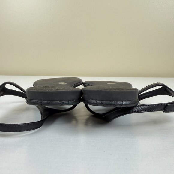 Tory Burch Black Flat Sandals Gold Hardware - Picture 6 of 9